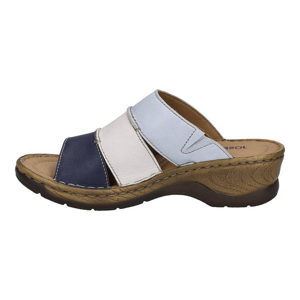 Josef Seibel Catalonia 86 Ladies Ocean Navy-Multi Leather Slip On Sandals-elevate your sole