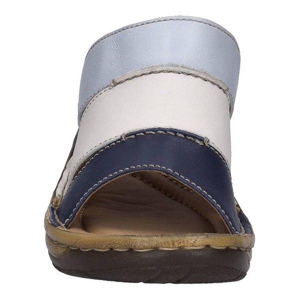 Josef Seibel Catalonia 86 Ladies Ocean Navy-Multi Leather Slip On Sandals-elevate your sole