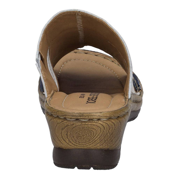 Josef Seibel Catalonia 86 Ladies Ocean Navy-Multi Leather Slip On Sandals-elevate your sole