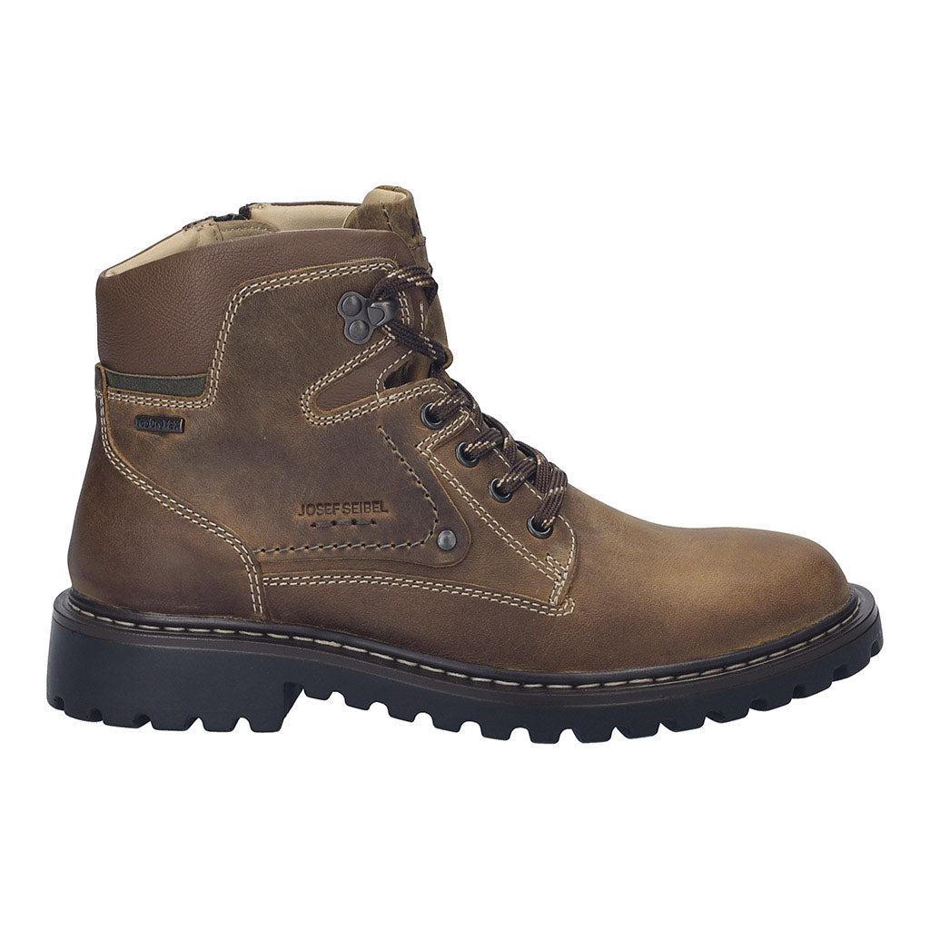 Josef Seibel Chance 51 Mens Castagne Combi Leather Waterproof Lace Up Ankle Boots