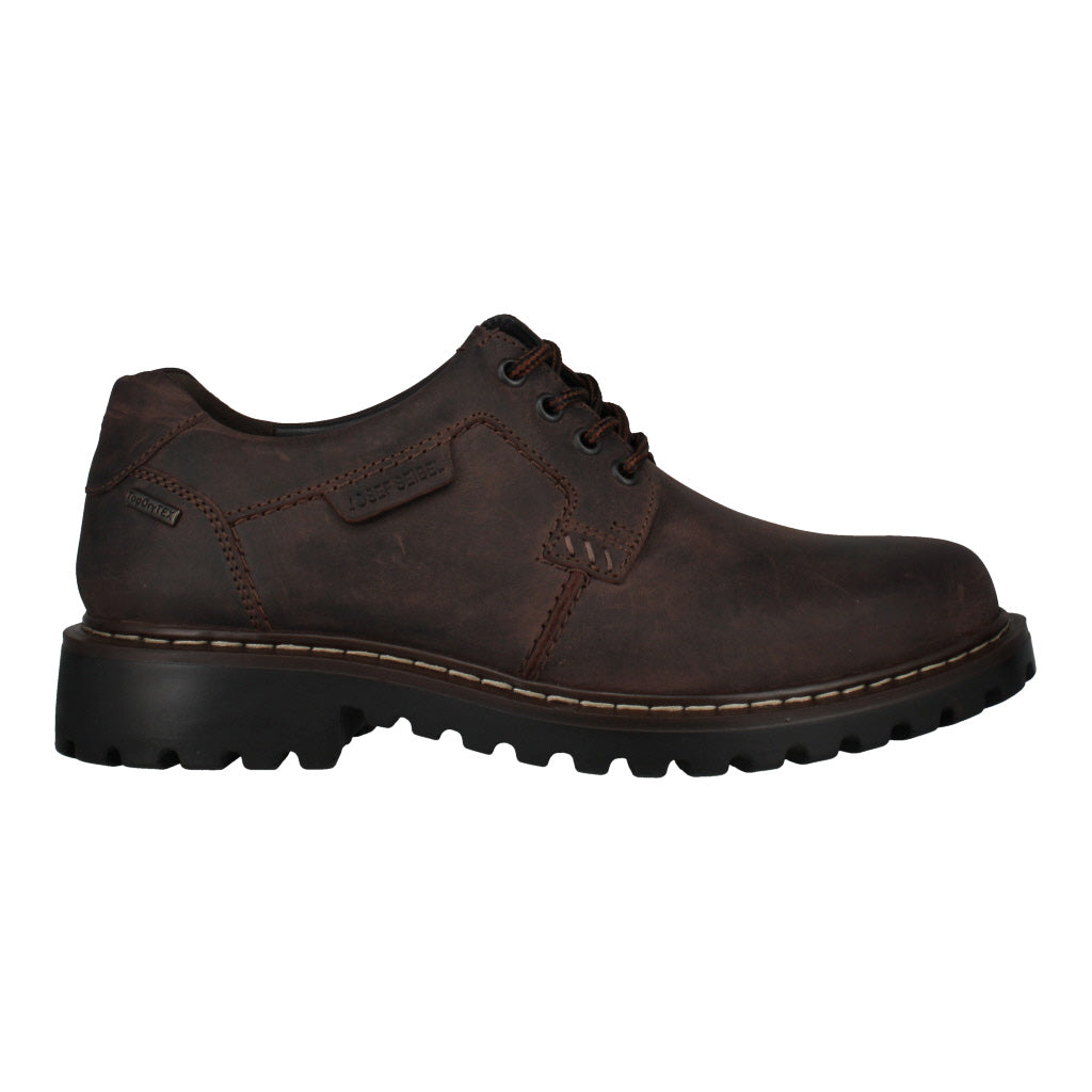 Josef Seibel Chance 68 men's brown leather waterproof lace-up shoes with rugged soles.
