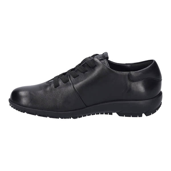 Josef Seibel Charlotte 01 women’s black leather slip-on shoes with arch support and casual design.