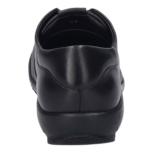 Josef Seibel Charlotte 01 women's black leather slip-on shoes with arch support and rounded toe, designed for comfort and style.