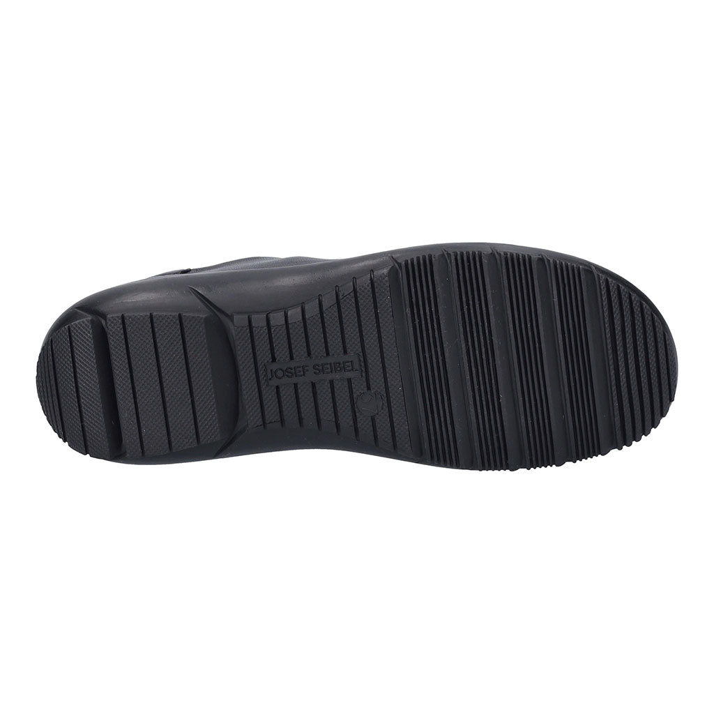 Josef Seibel Charlotte 01 women's black leather slip-on shoes with arch support and rubber outsole for comfort and durability.