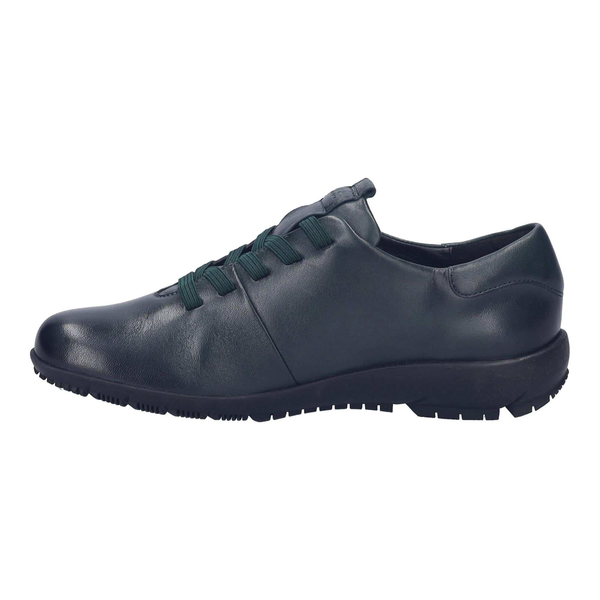 Josef Seibel Charlotte 01 women's green leather slip-on shoes with arch support and comfortable design.