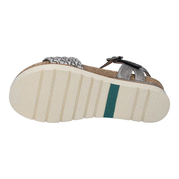 Josef Seibel Clea 16 Ladies Platinum Multi Leather Buckle Sandals-elevate your sole