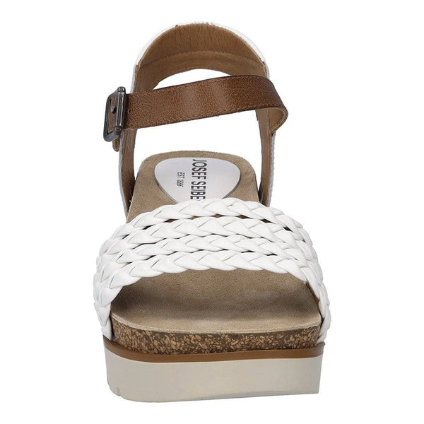 Josef Seibel Clea 16 Ladies White Multi Leather Buckle Sandals-elevate your sole