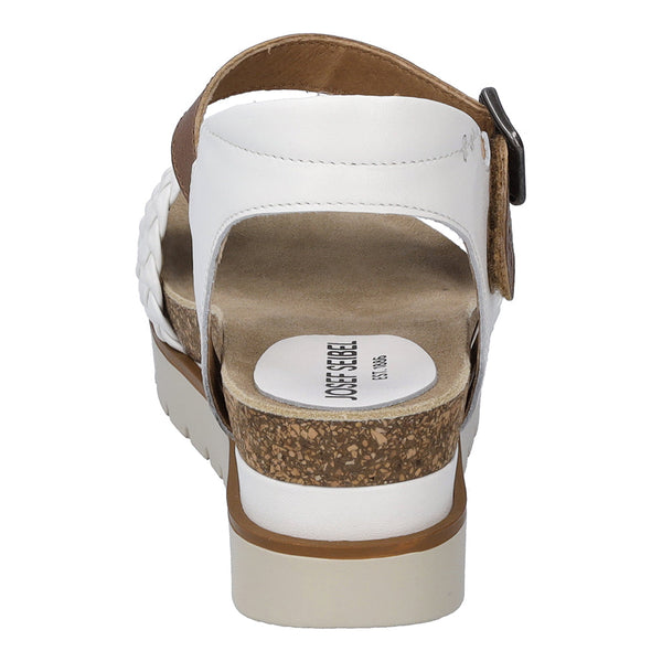 Josef Seibel Clea 16 Ladies White Multi Leather Buckle Sandals-elevate your sole