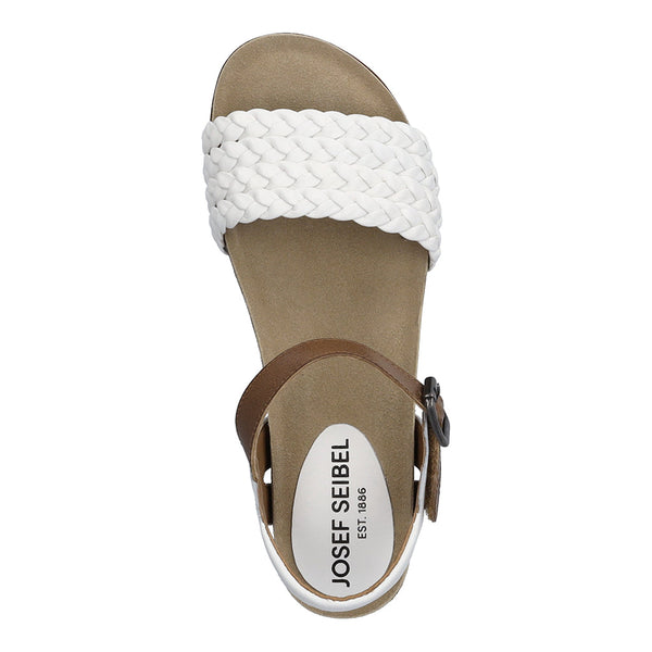Josef Seibel Clea 16 Ladies White Multi Leather Buckle Sandals-elevate your sole