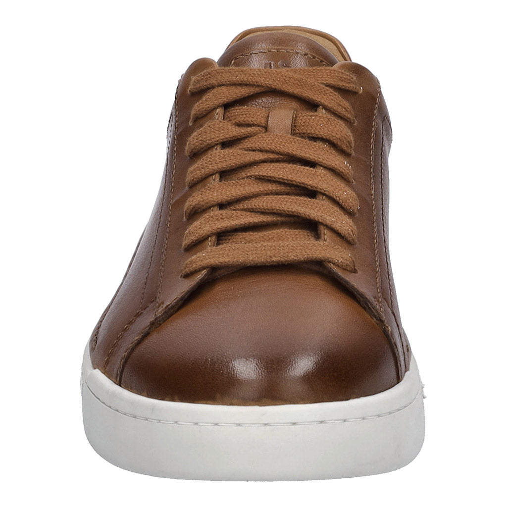 Josef Seibel Cleve 02 men's brown leather lace-up trainer with arch support and white rubber sole.