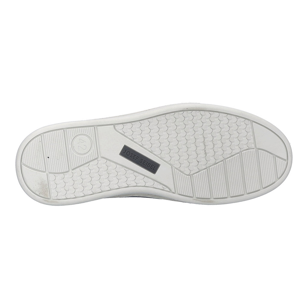 Josef Seibel Cleve 02 men's navy leather lace-up trainers with arch support and textured rubber sole.