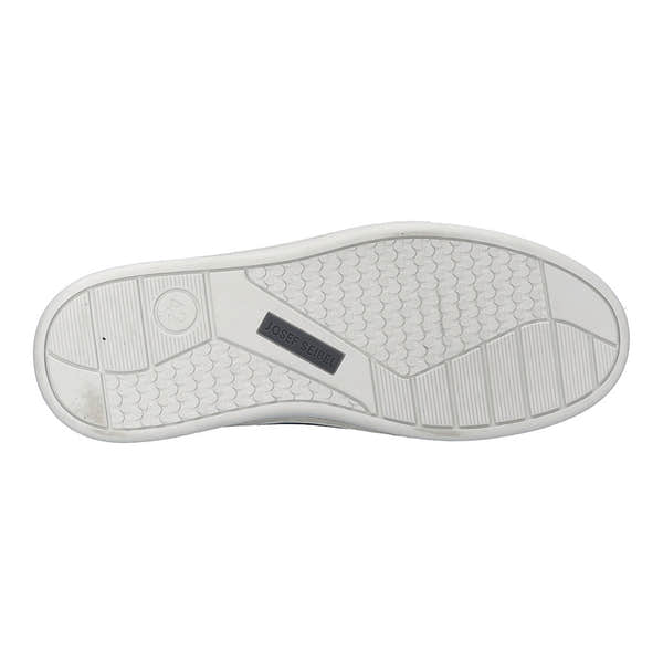 Josef Seibel Cleve 02 men's navy leather lace-up trainers with arch support and textured rubber sole.