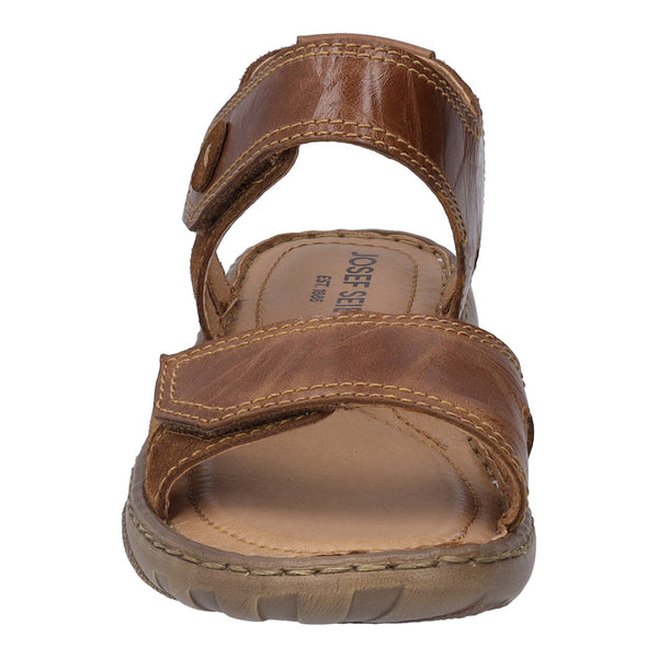 Josef Seibel Debra 58 Ladies Brandy Leather Touch Fastening Sandals-elevate your sole