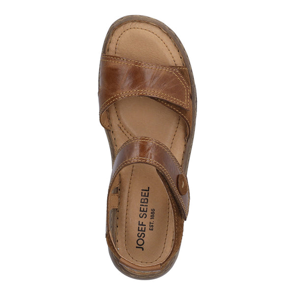 Josef Seibel Debra 58 Ladies Brandy Leather Touch Fastening Sandals-elevate your sole