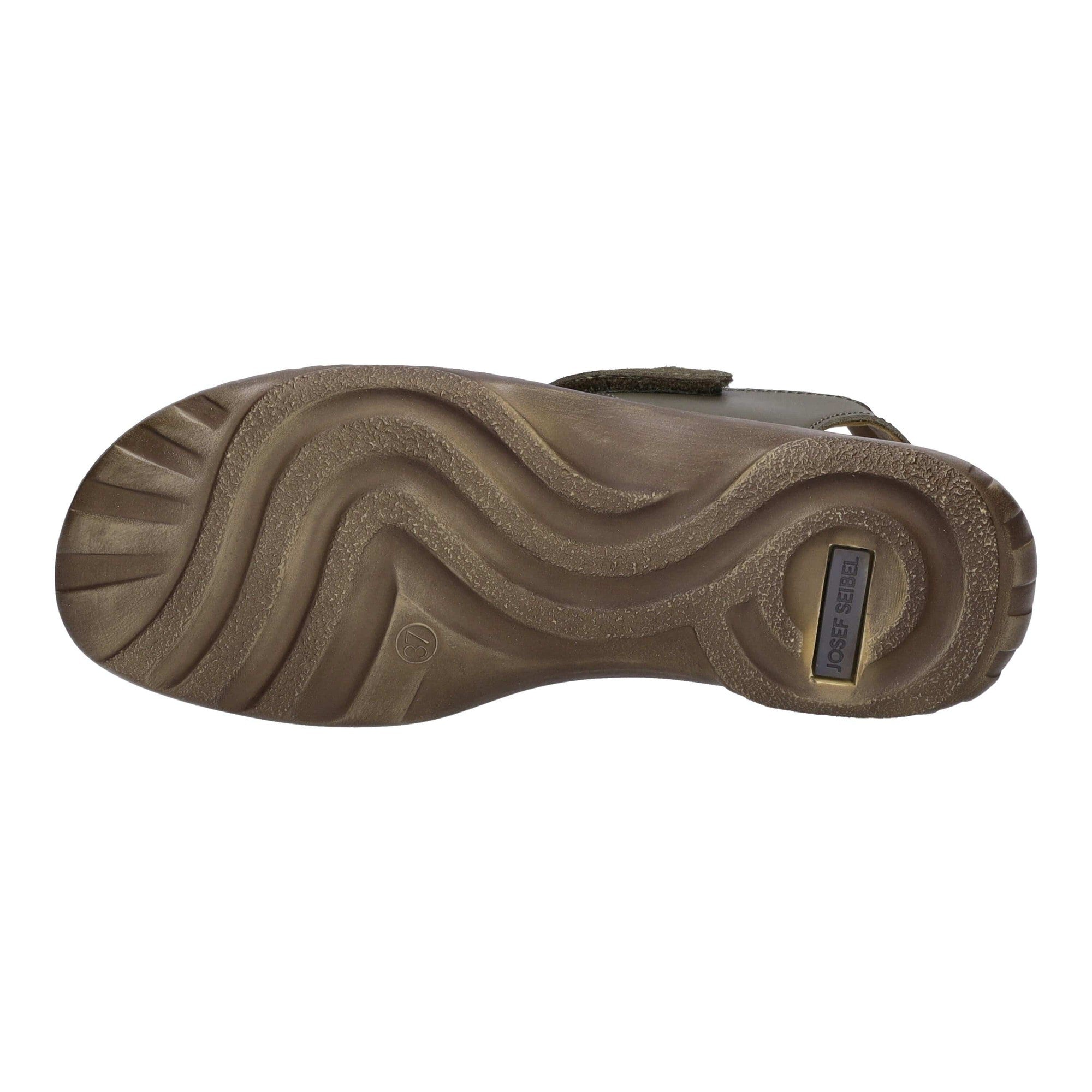 Josef Seibel Debra Ladies Moss Green Leather Touch Fastening Sandals-elevate your sole