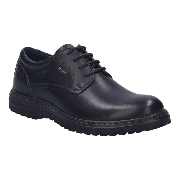 Josef Seibel Erroll 50 men's black leather waterproof lace-up shoes with arch support and stylish design.