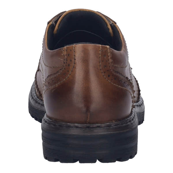 Josef Seibel Erroll 59 men's cognac leather waterproof lace-up shoes with arch support and classic brogue detailing.