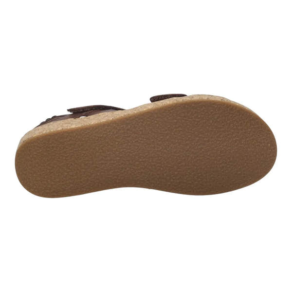 Josef Seibel Evita 03 women's cognac leather sandals with touch fastening and cushioned sole, ideal for casual summer wear.