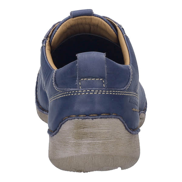 Josef Seibel Fergey 56 women's navy leather lace-up trainers with arch support and casual slip-on style.