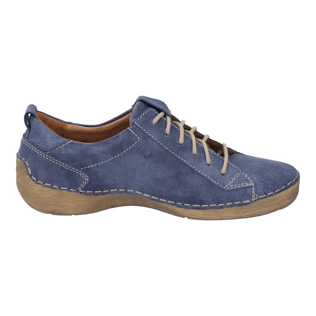 Josef Seibel Fergey 56 Ladies Ocean Blue Leather Lace Up Shoes-elevate your sole