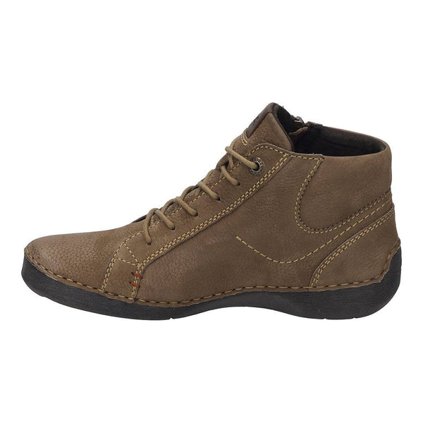 Josef Seibel Fergey 67 Ladies Castagne Brown Leather Arch Support Zip & Lace Ankle Boots-elevate your sole