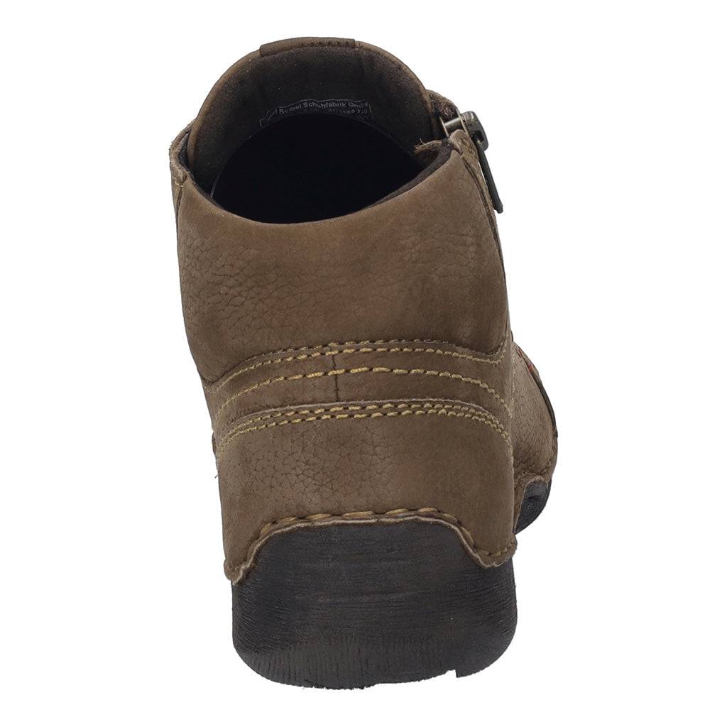 Josef Seibel Fergey 67 Ladies Castagne Brown Leather Arch Support Zip & Lace Ankle Boots-elevate your sole