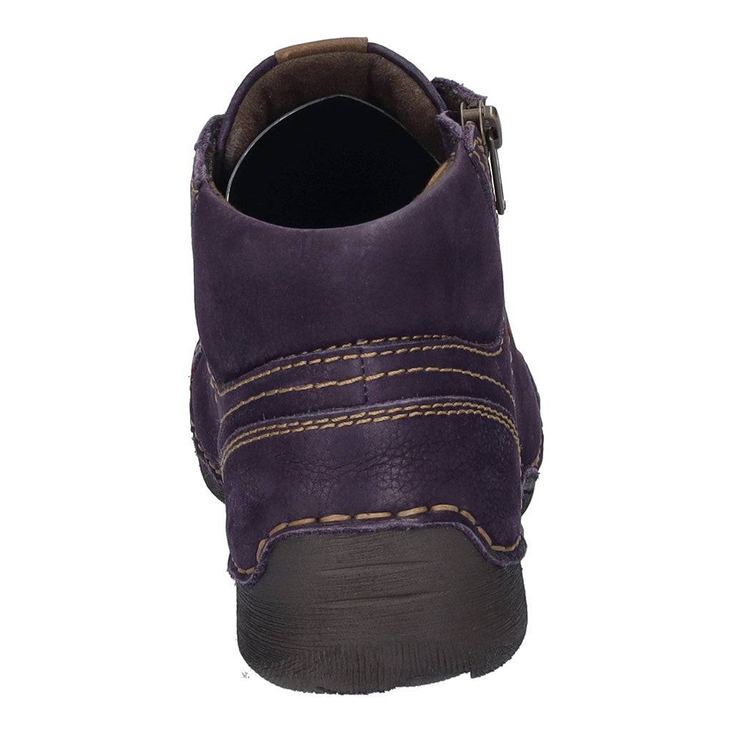 Josef Seibel Fergey 67 Ladies Purple Leather Arch Support Zip & Lace Ankle Boots-elevate your sole