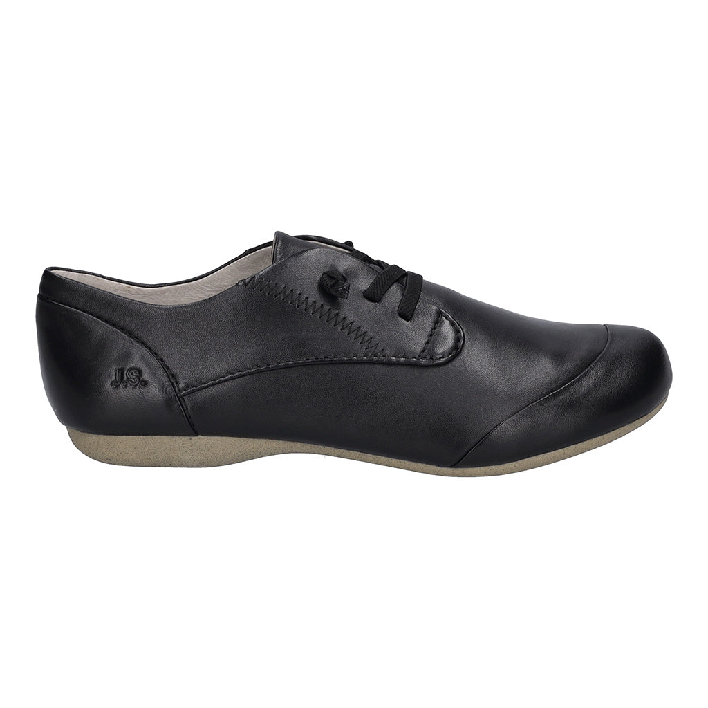 Josef Seibel Fiona 01 women's black leather lace-up shoes with arch support, comfortable fit, and casual style.