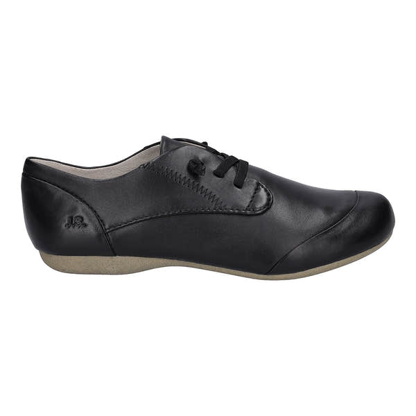 Josef Seibel Fiona 01 women's black leather lace-up shoes with arch support, comfortable fit, and casual style.