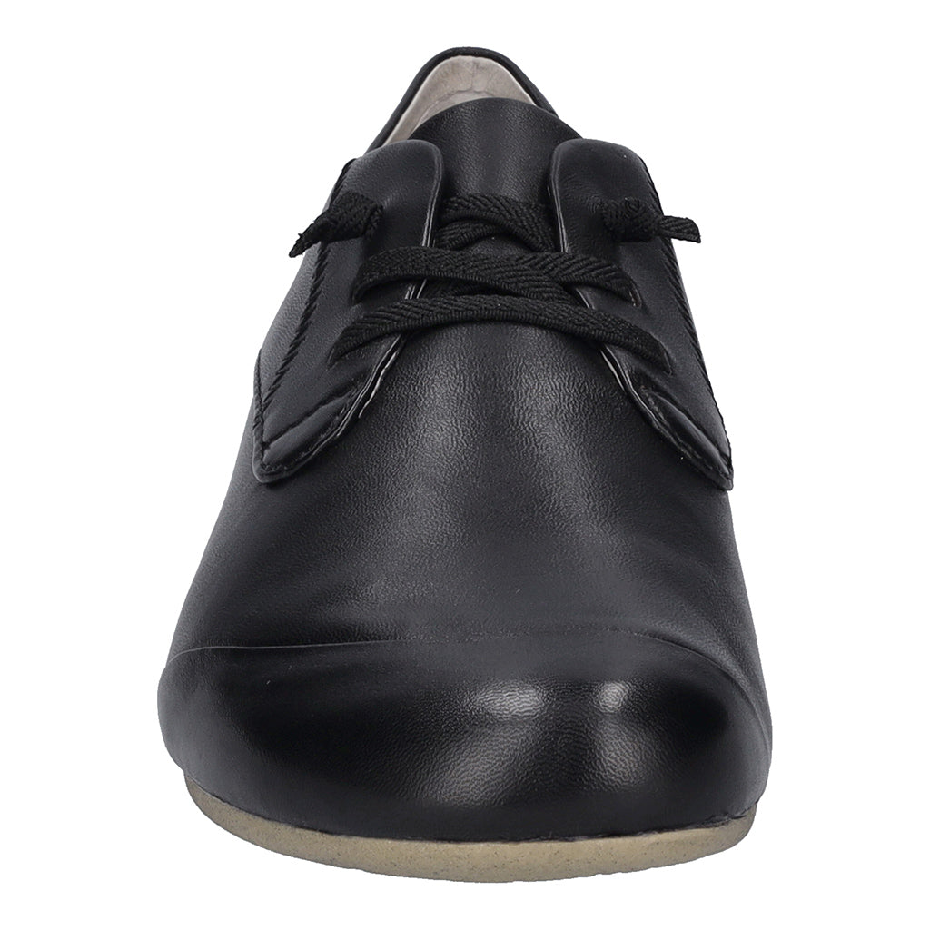 Josef Seibel Fiona 01 women's black leather lace-up shoes with arch support and comfortable design.