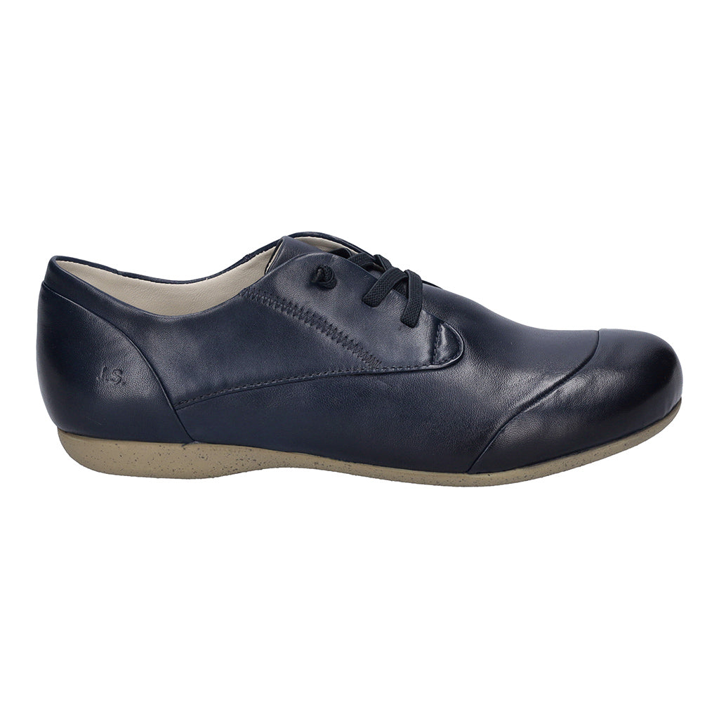 Josef Seibel Fiona 01 women's navy leather lace-up shoes with arch support and casual design.
