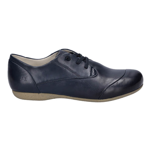 Josef Seibel Fiona 01 women's navy leather lace-up shoes with arch support and casual design.