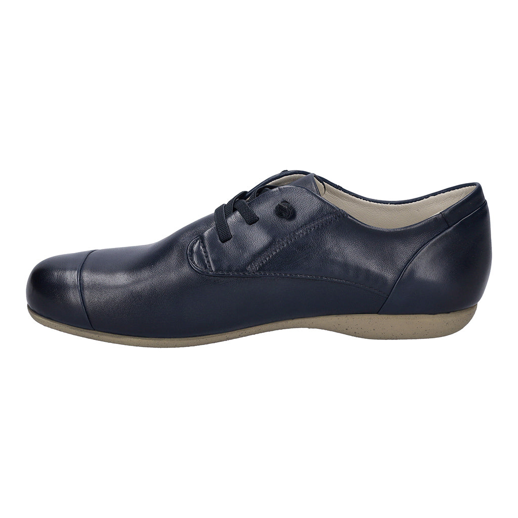 Josef Seibel Fiona 01 women's navy leather lace-up shoes with arch support and comfortable design.