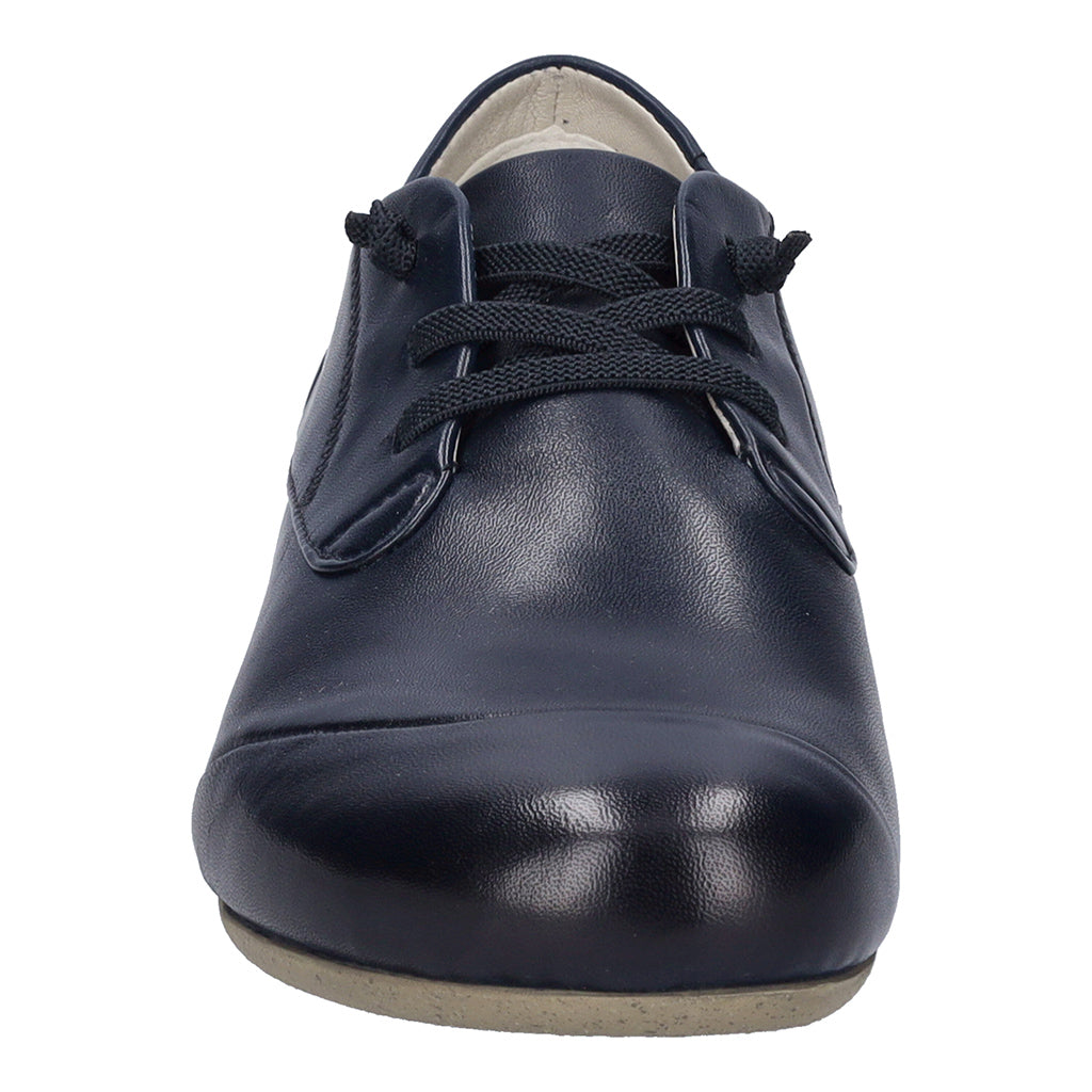Josef Seibel Fiona 01 women's navy leather lace-up shoes with arch support and casual design.