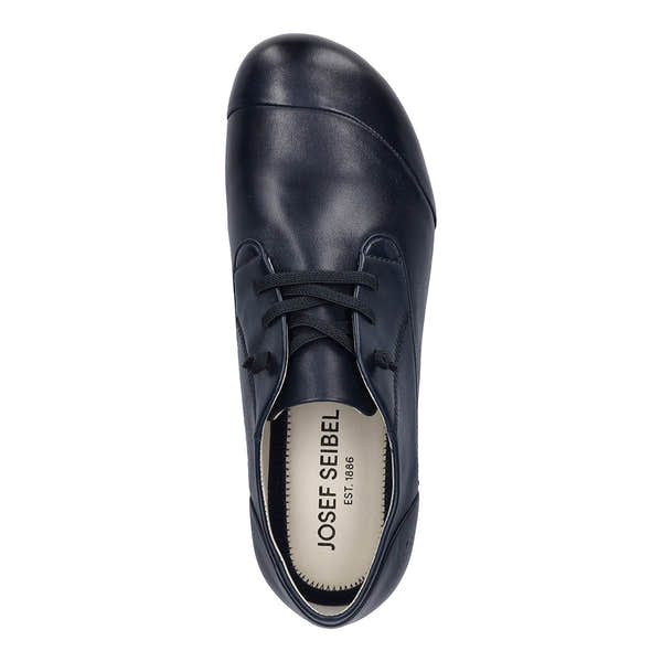 Josef Seibel Fiona 01 ladies navy leather lace-up shoes with arch support and classic design.