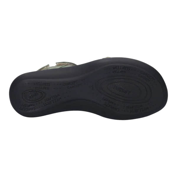 Josef Seibel Ibiza 86 women's mint leather sandals with touch-fastening straps and cushioned sole.