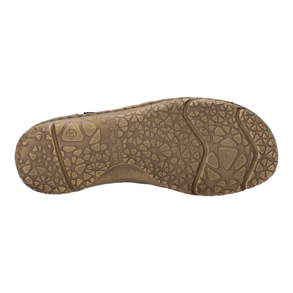 Josef Seibel Ivy 02 Women's black leather sandals with touch fastenings and textured rubber sole for comfort and support.