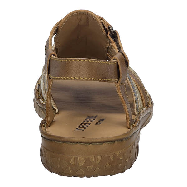 Josef Seibel Ivy 02 women's castagne brown multi leather touch fastening sandals with cushioned insole and textured rubber sole.