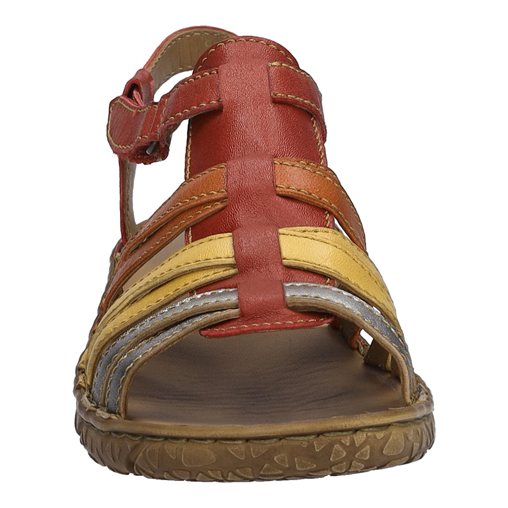 Josef Seibel Ivy 02 women's multi-color leather sandals with touch-fastening straps and open toe design.