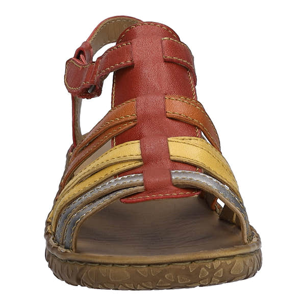 Josef Seibel Ivy 02 women's multi-color leather sandals with touch-fastening straps and open toe design.