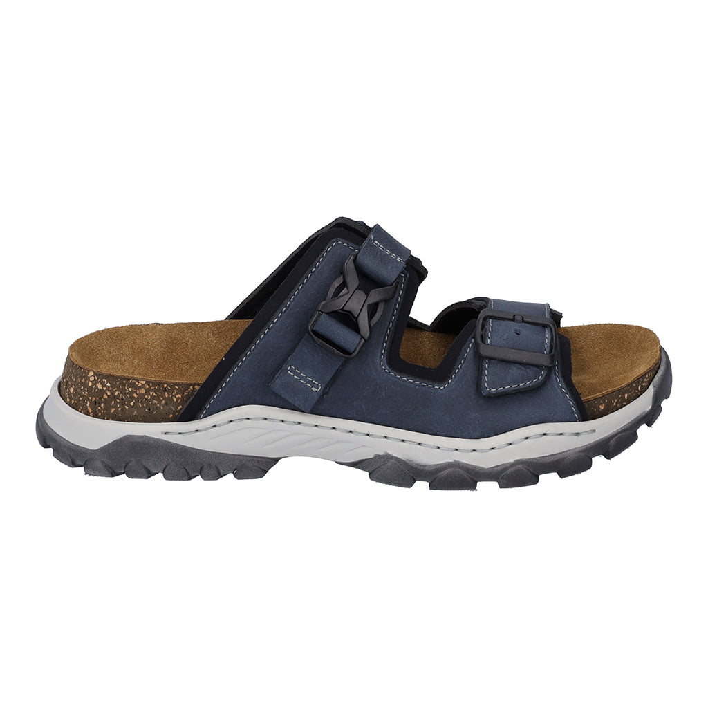 Josef Seibel Janosch 03 Mens Jeans Blue Leather Slip On Mules-elevate your sole