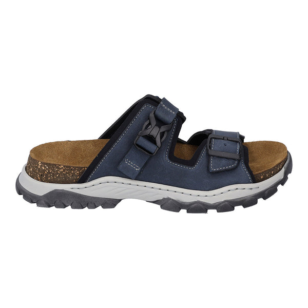 Josef Seibel Janosch 03 Mens Jeans Blue Leather Slip On Mules-elevate your sole