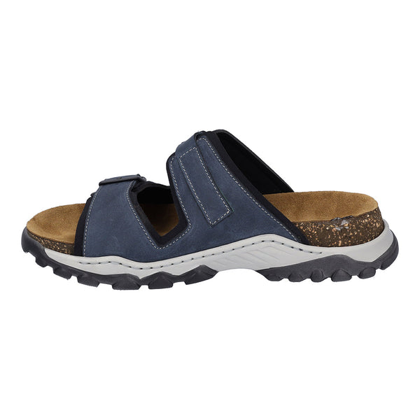 Josef Seibel Janosch 03 Mens Jeans Blue Leather Slip On Mules-elevate your sole