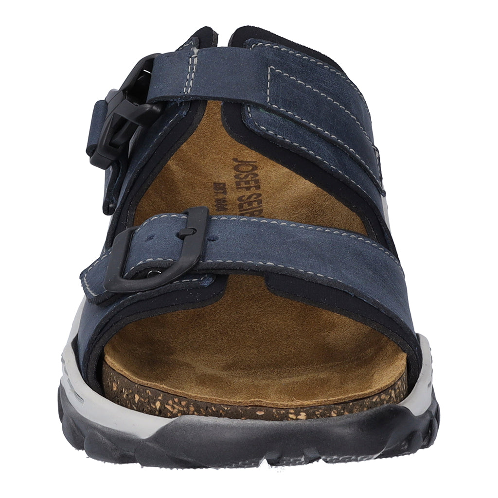 Josef Seibel Janosch 03 Mens Jeans Blue Leather Slip On Mules-elevate your sole