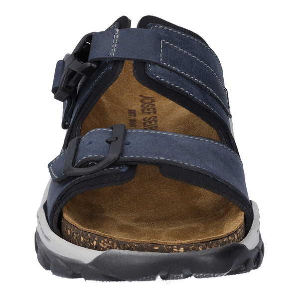 Josef Seibel Janosch 03 Mens Jeans Blue Leather Slip On Mules-elevate your sole