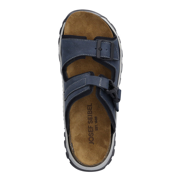 Josef Seibel Janosch 03 Mens Jeans Blue Leather Slip On Mules-elevate your sole