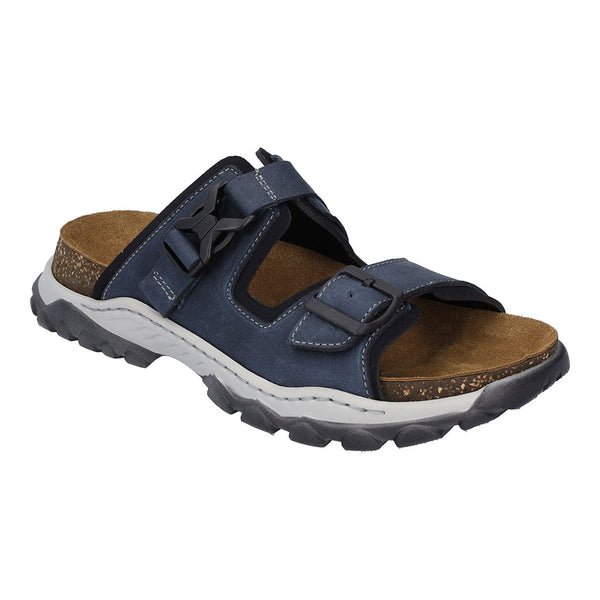 Josef Seibel Janosch 03 Mens Jeans Blue Leather Slip On Mules-elevate your sole