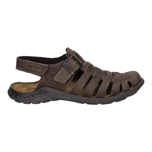 Josef Seibel Logan 70 Mens Mocca Brown Leather Arch Support Buckle Sandals-elevate your sole