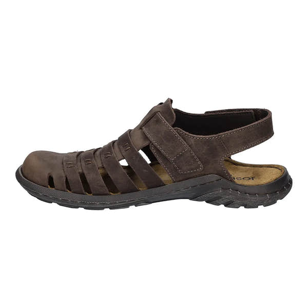 Josef Seibel Logan 70 Mens Mocca Brown Leather Arch Support Buckle Sandals-elevate your sole