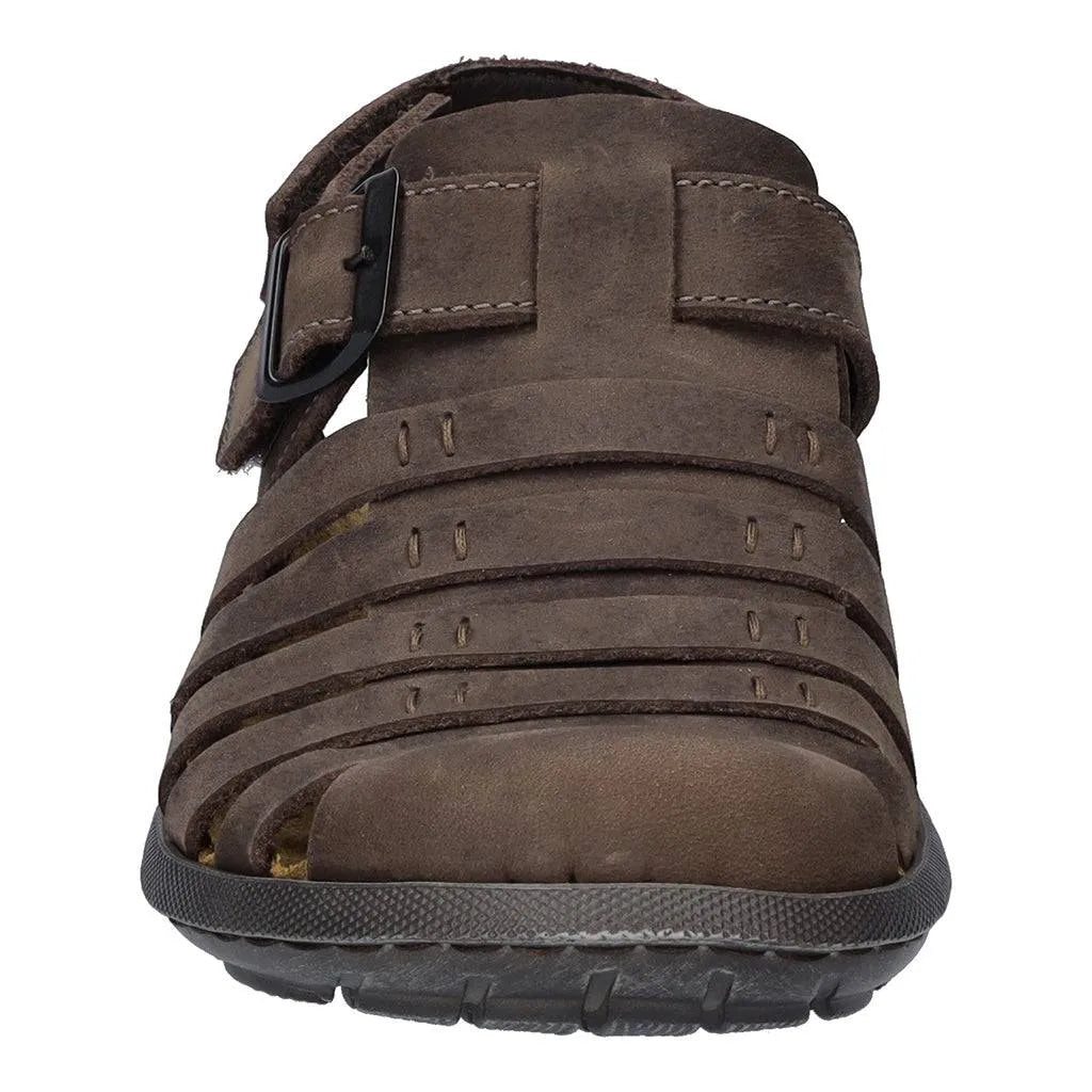 Josef Seibel Logan 70 Mens Mocca Brown Leather Arch Support Buckle Sandals-elevate your sole